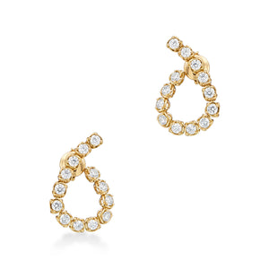 A Link Abbracci 1.43 ctw 18K Yellow Gold Diamond Loop Earrings