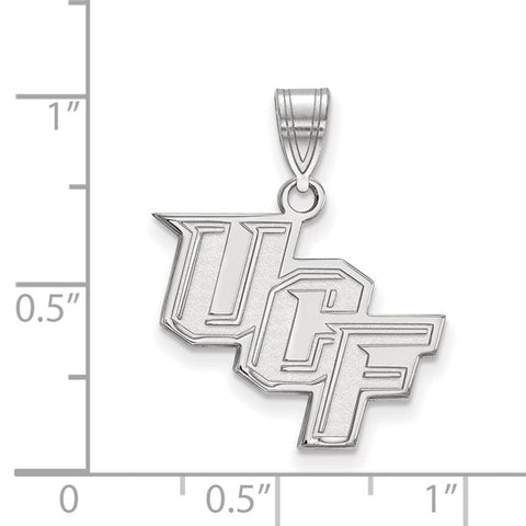 10k White Gold LogoArt University of Central Florida U-C-F Medium Pendant