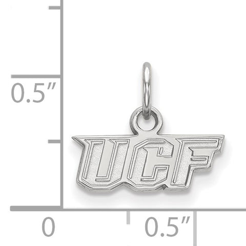10k White Gold LogoArt University of Central Florida U-C-F Extra Small Pendant