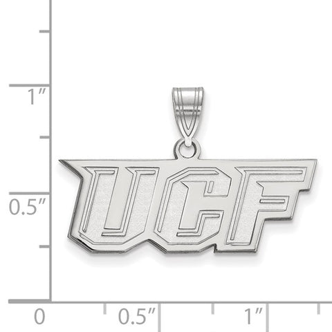 10k White Gold LogoArt University of Central Florida U-C-F Medium Pendant