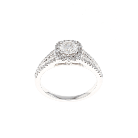Cushion Halo Complete Engagement Ring (0.95CTW)