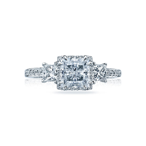 Tacori 18k White Gold Dantela Princess Diamond Engagement Ring (0.77 CTW)