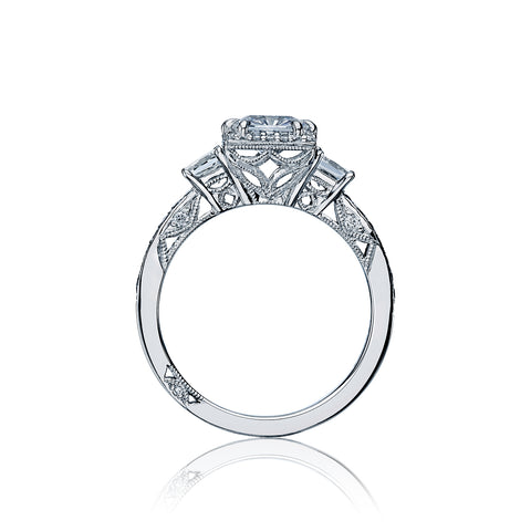 Tacori 18k White Gold Dantela Princess Diamond Engagement Ring (0.77 CTW)