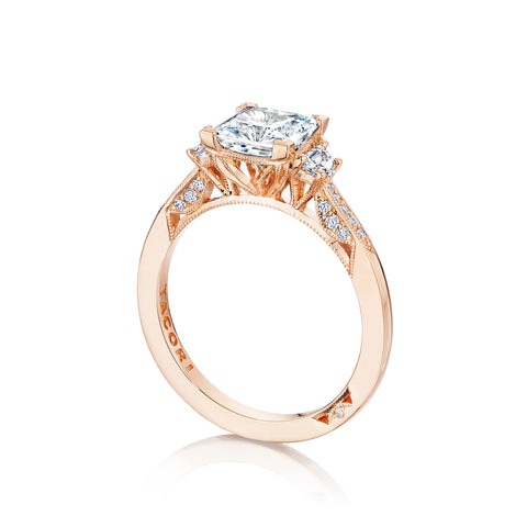 Tacori 18k Rose Gold Simply Tacori Princess Diamond Engagement Ring (0.34 CTW)