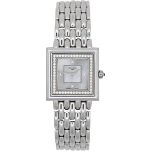 Ladies Patek Philippe (Pre-owned) White Gold Mother Of Peal Diamond Dial