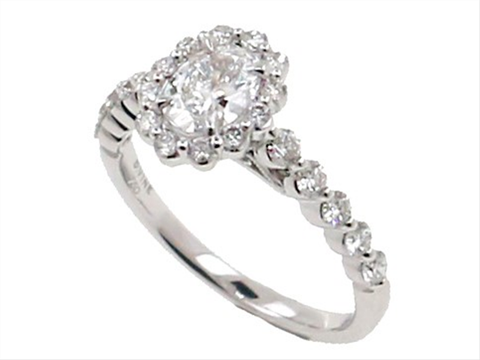 Complete Rings 18kt White Gold Diamond Art Deco Engagement Ring