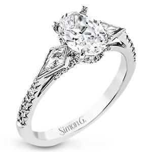 Simon G. Engagement Ring LR2976 WHITE 18K SEMI WHITE