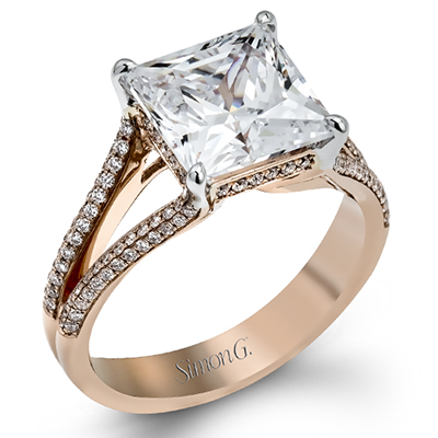 Simon G 3ct Engagement Ring MR2257 WHITE 18K SEMI ROSE
