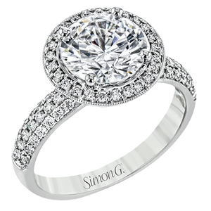 Simon G. 3ct Engagement Ring NR500-9 WHITE 18K SEMI WHITE