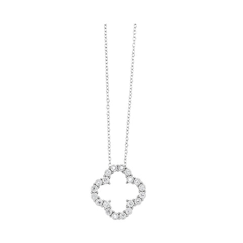 14K White Gold Diamond Fashion Pendant Necklace 1/7ctw