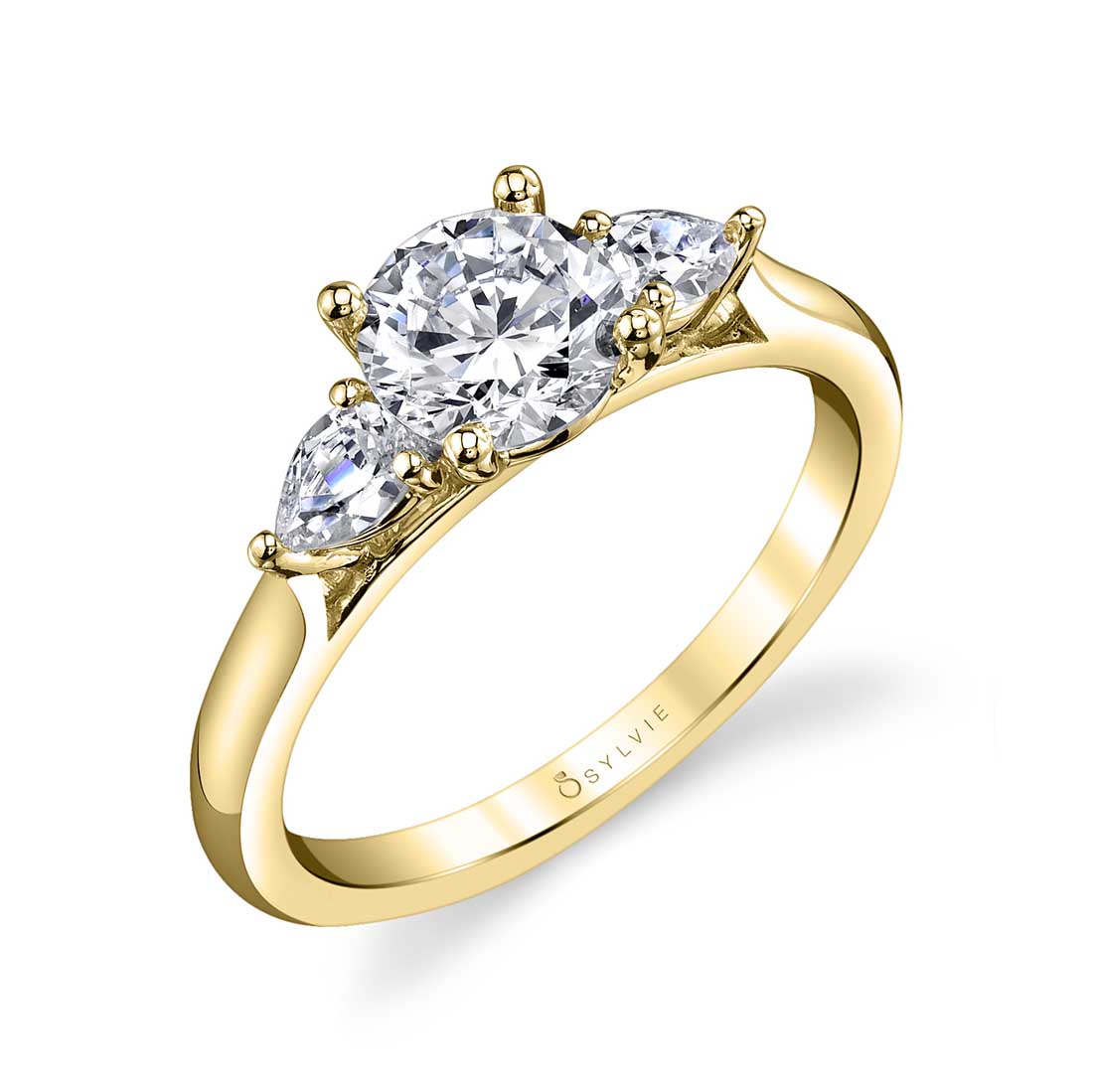 Round stone engagement on sale rings