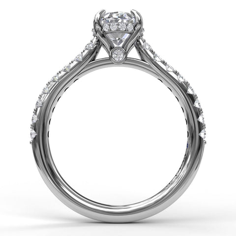 Classic Oval Cut Solitaire With Hidden Halo