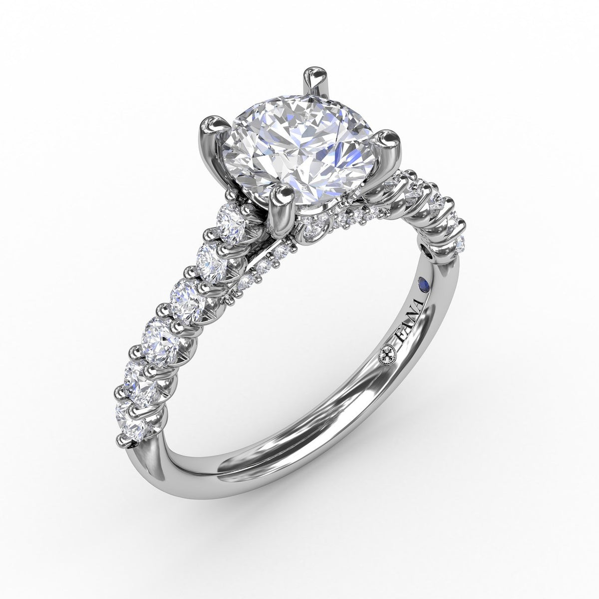 HRR2365 Modern Round Cut Solitaire Diamond Ring