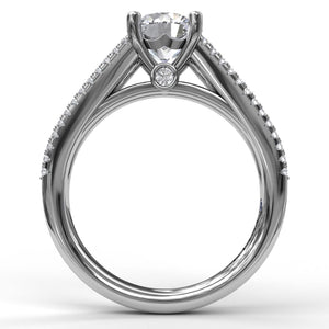 Tapered Shared Prong Engagement Ring