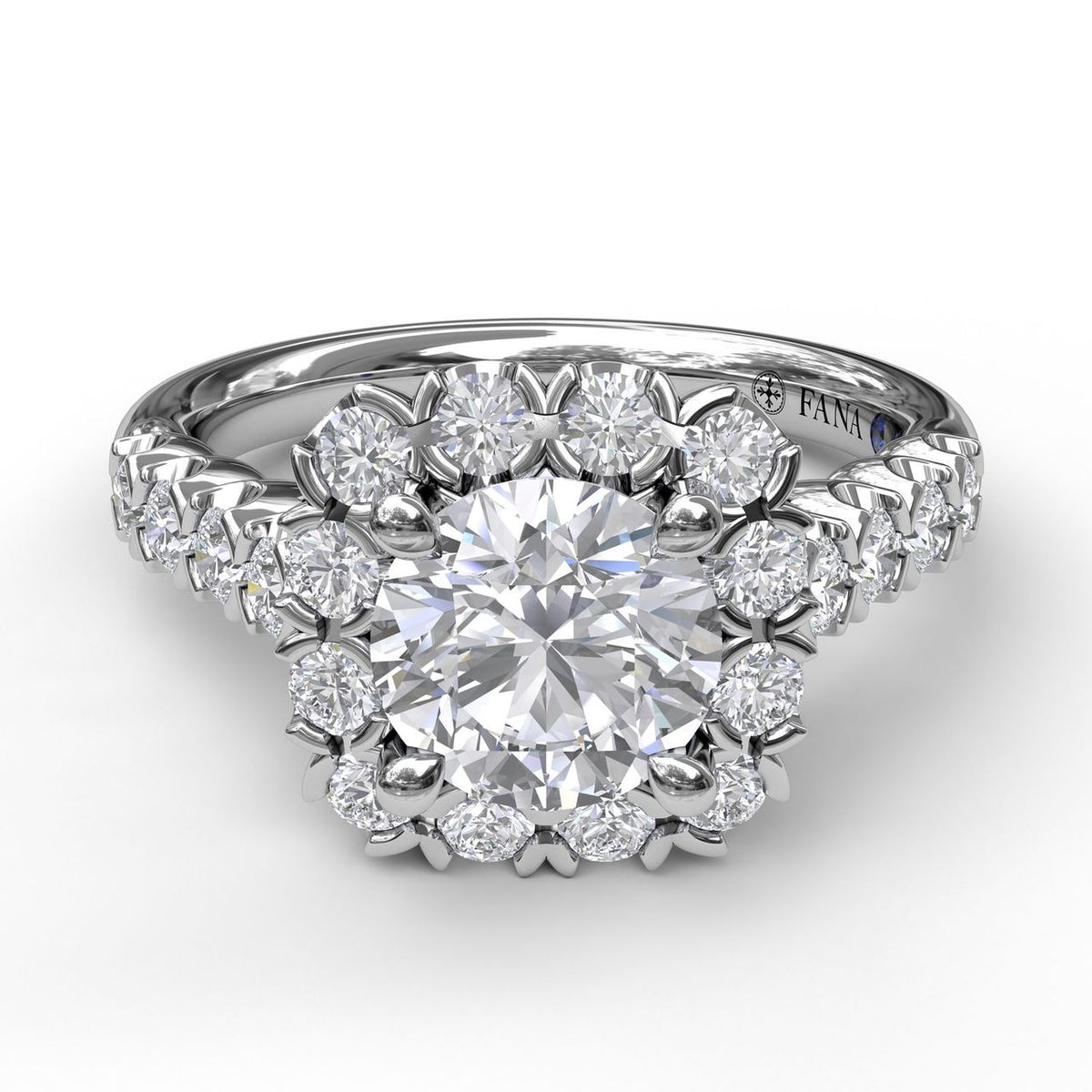 Large halo clearance engagement rings