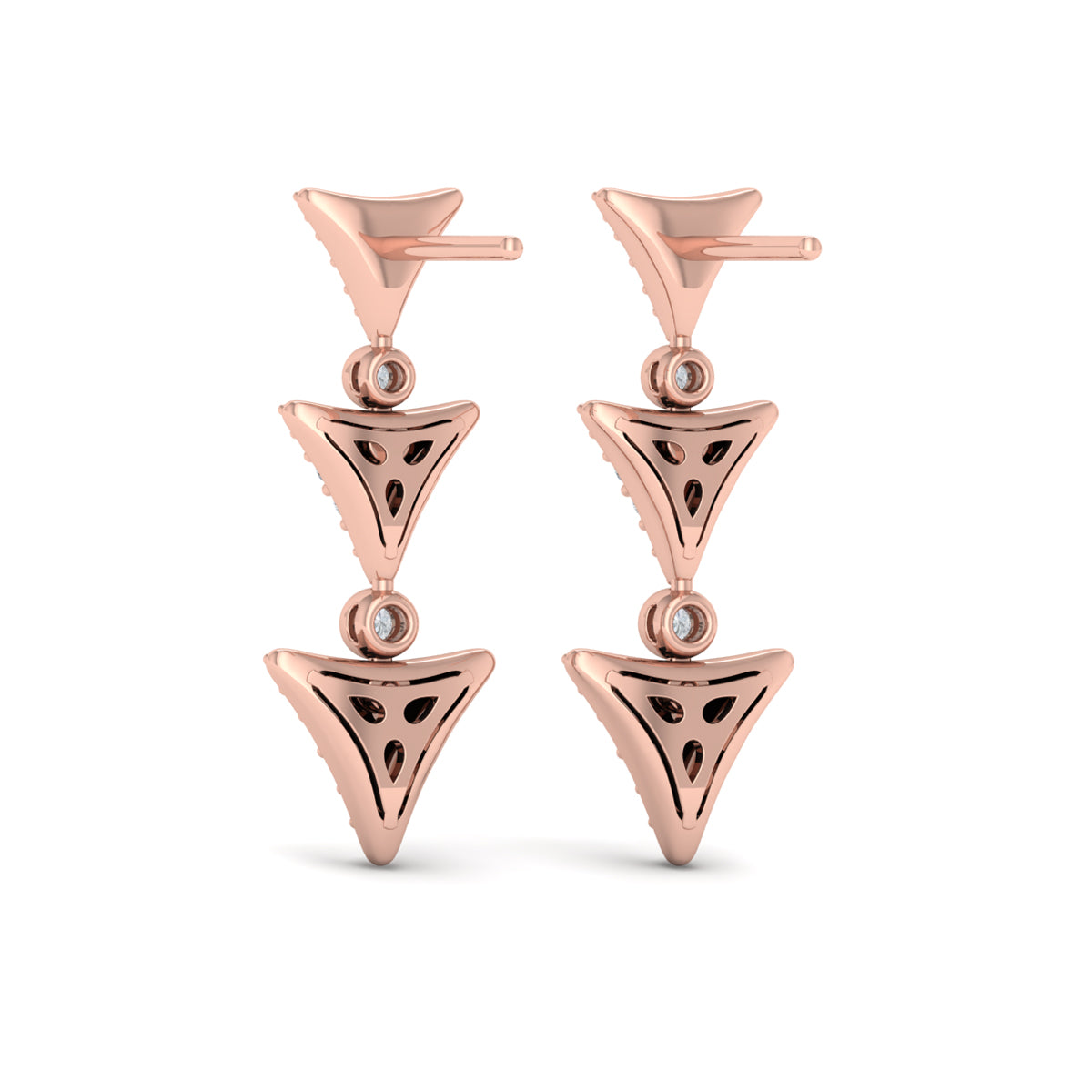 Pyramid Drop Studs- Gold