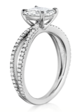 Henri Daussi Cushion Collection Diamond Ring (0.35 CTW)