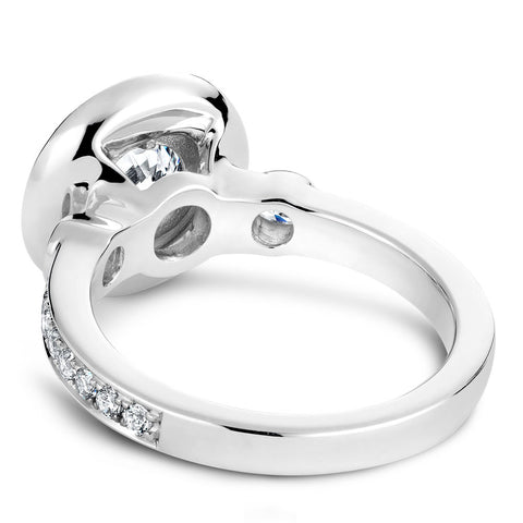 Noam Carver White Gold Bezel Set Diamond Halo Engagement Ring (0.49 CTW)