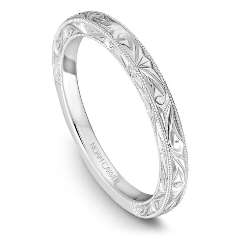 Noam Carver Rose Gold Carved Shank Engagement Ring