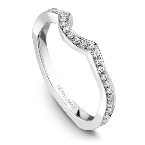 Noam Carver White Gold Curved Channel Set Euro Shank Engagement Ring (0.61 CTW)