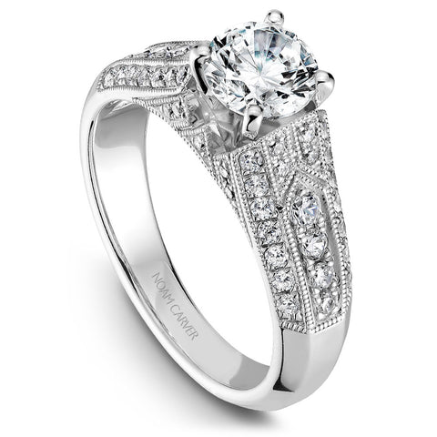 Noam Carver White Gold Milgrain Diamond Engagement Ring (0.51 CTW)