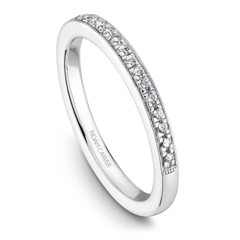 Noam Carver White Gold Milgrain Diamond Engagement Ring (0.51 CTW)