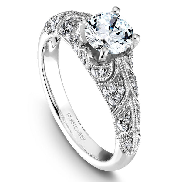 Noam Carver White Gold Milgrain Diamond Engagement Ring (0.33 CTW)