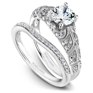 Noam Carver White Gold Milgrain Diamond Engagement Ring (0.33 CTW)
