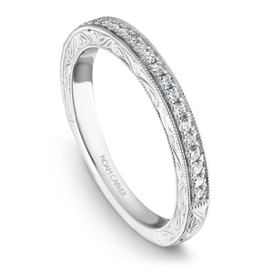 Noam Carver White Gold Milgrain Baguettes and Rounds Engagement Ring (0.40 CTW)