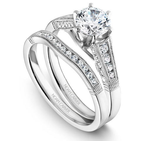 Noam Carver White Gold Vintage Diamond Engagement Ring (0.32 CTW)