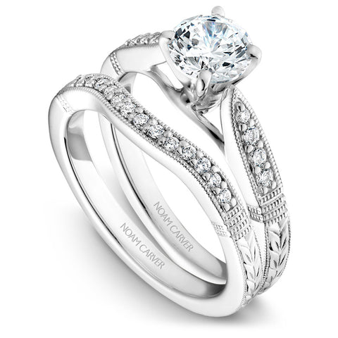 Noam Carver White Gold Vintage Diamond Engagement Ring (0.11 CTW)