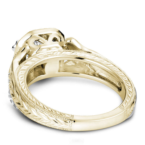Noam Carver Yellow Gold Intricate Vintage Diamond Engagement Ring with Milgrain (0.27 CTW)