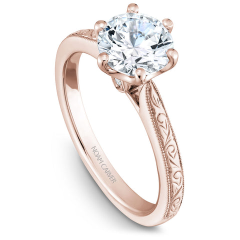 Noam Carver Rose Gold 6 Prong Engagement Ring (0.02 CTW)