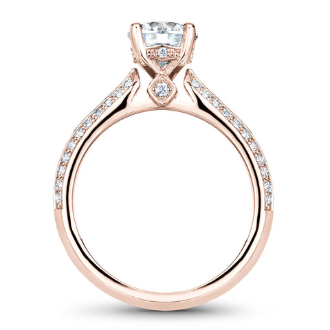 Noam Carver Rose Gold Knife Edge Diamond Engagement Ring (0.31 CTW)