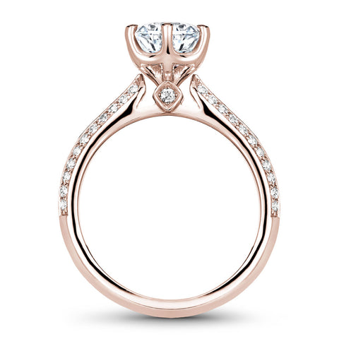 Noam Carver Rose Gold 6 Prong Knife Edge Diamond Engagement Ring (0.29 CTW)