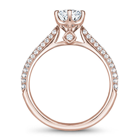 Noam Carver Rose Gold 6 Prong Pave Diamond Engagement Ring (0.44 CTW)