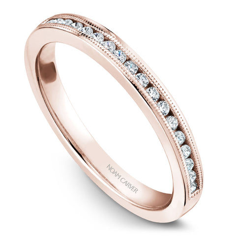 Noam Carver Rose Gold Channel Set Diamond Engagement Ring (0.24 CTW)