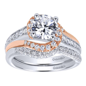Gabriel Bridal Collection White and Rose Gold Bypass Engagement Ring (0.37 ctw)