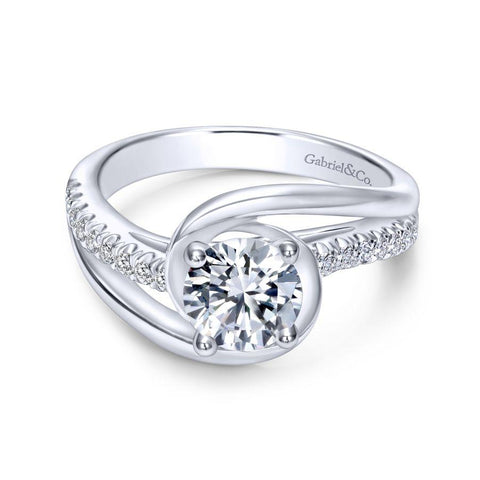 Gabriel Contemporary Collection White Gold Bypass Engagement Ring (0.2 CTW)