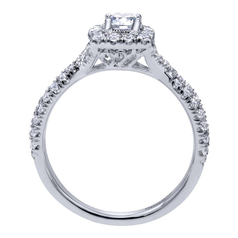 Gabriel Bridal Collection White Gold Halo Engagement Ring (0.5 ctw)