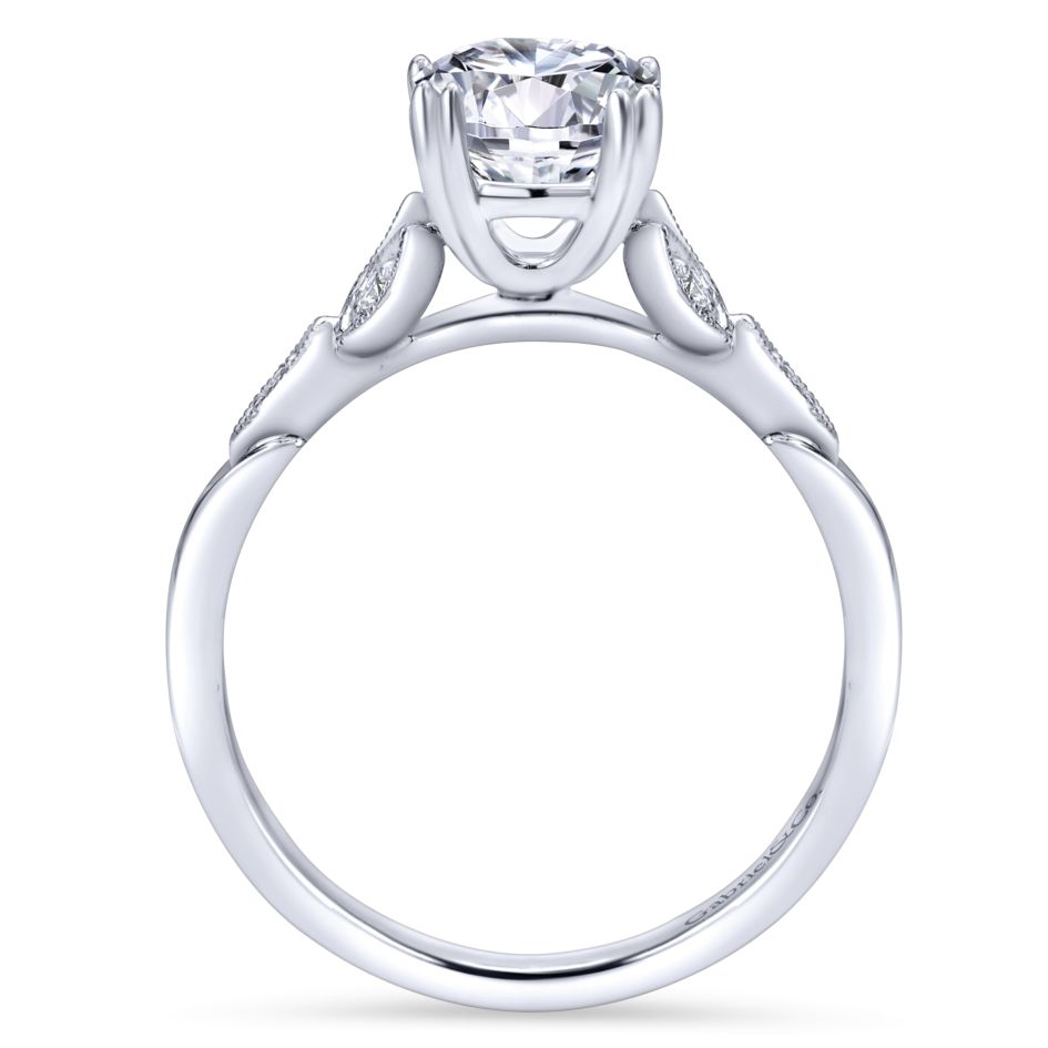 Gabriel Bridal Collection White Gold Diamond Cathedral Setting Straigh