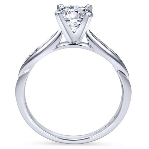 Gabriel Bridal Collection White Gold Straight Engagement Ring (0.1 ctw)
