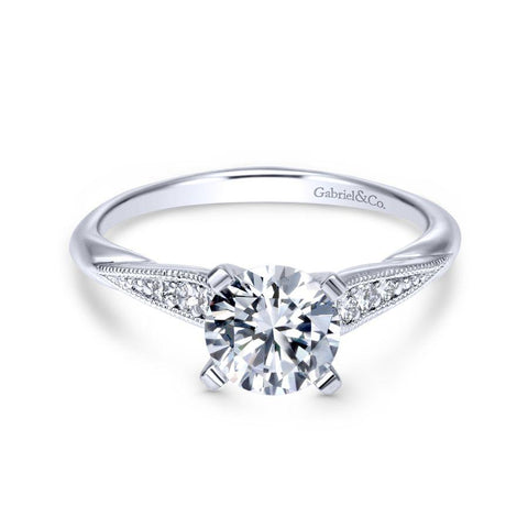 Gabriel Contemporary Collection White Gold Straight Engagement Ring (0.08 CTW)