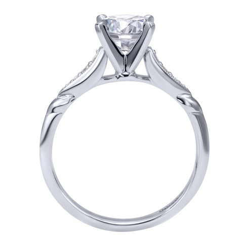 Gabriel Bridal Collection White Gold Straight Engagement Ring (0.09 ctw)