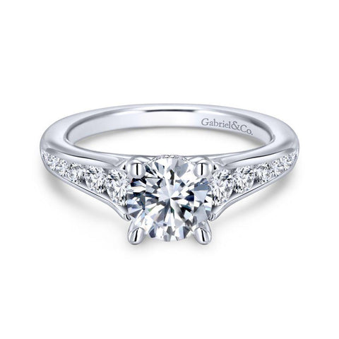 Gabriel Contemporary Collection White Gold Straight Engagement Ring (0.55 CTW)