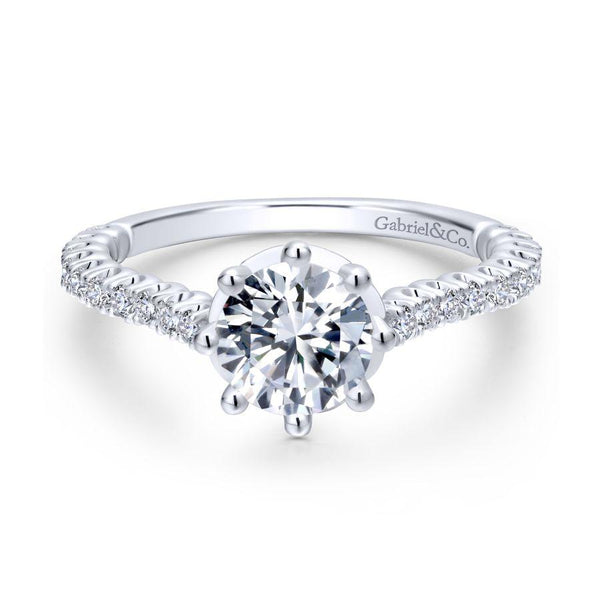 Gabriel Crown Collection White Gold Straight Engagement Ring (0.34 CTW)