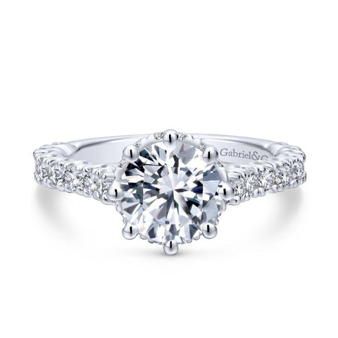 Gabriel Crown Collection White Gold Straight Engagement Ring (0.74 CTW)