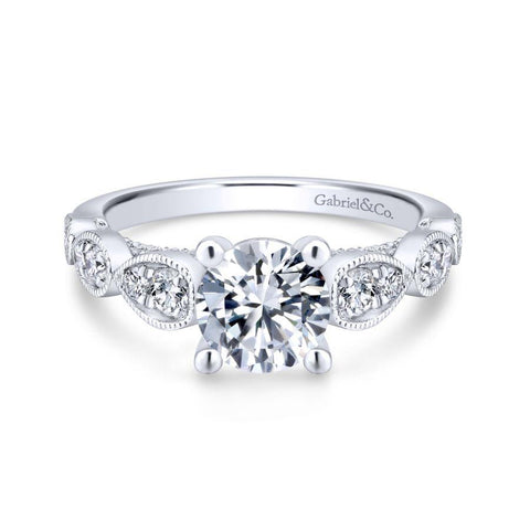 Gabriel Entwined Collection White Gold Straight Engagement Ring (0.49 CTW)
