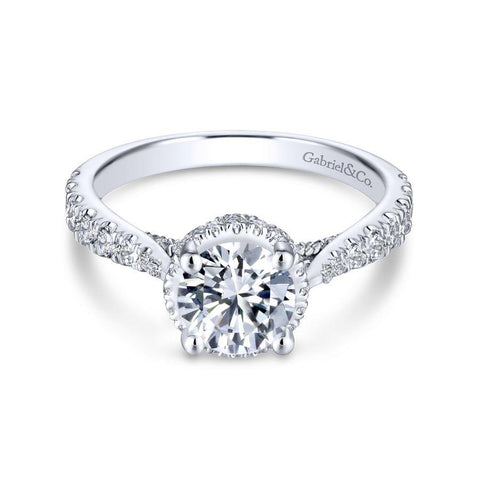 Gabriel Infinity Collection White Gold Straight Engagement Ring (0.7 CTW)