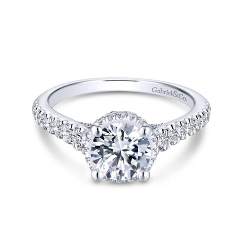 Gabriel Infinity Collection White Gold Straight Engagement Ring (0.56 CTW)